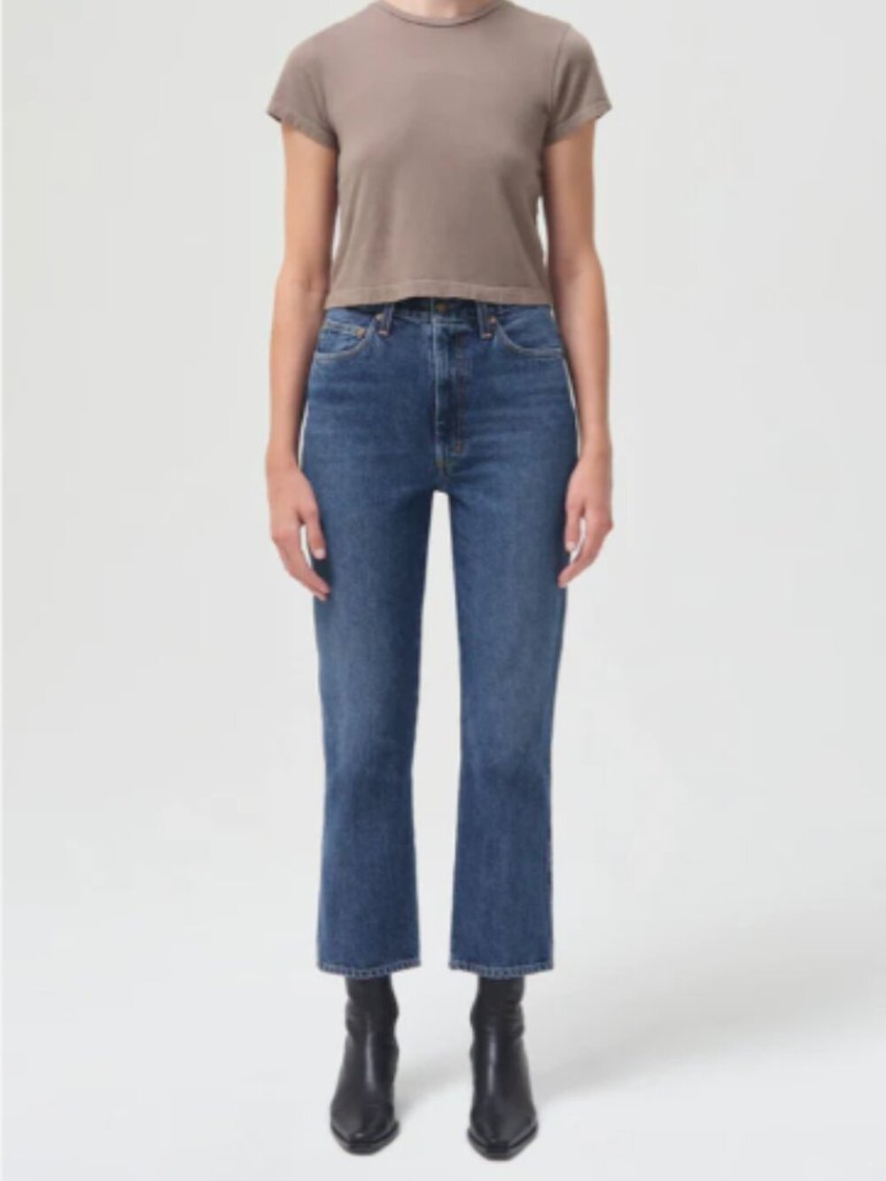 AGOLDE Pinch Waist High Rise Straight Jeans 25 in Placebo 100% Cotton